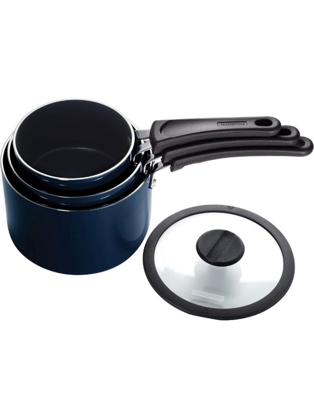 Non-Stick 6-Piece Nesting Sauce Pan Set with Lids - Space-Saving Cookware